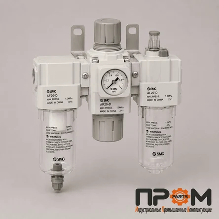 SMC AC20-D — блок подготовки воздуха (ФРЛ), фильтр-регулятор-лубрикатор